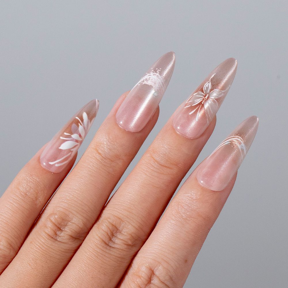 Floral-Inspired Press-On Nail Enhancements Bowlift