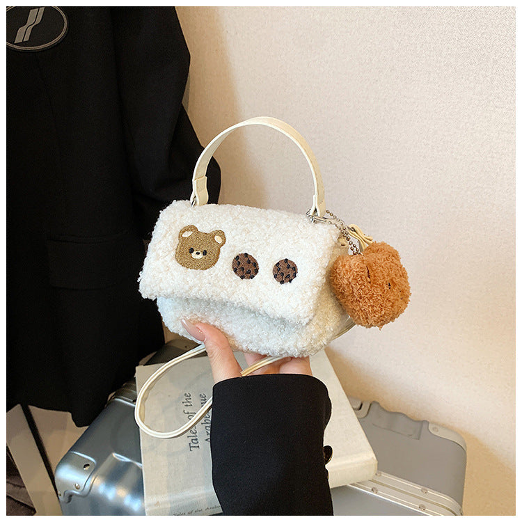 Plush Crossbody Bag with Cute Animal Design Bowlift
