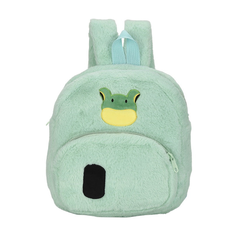 Plush children's backpack with cute monkey design Bowlift