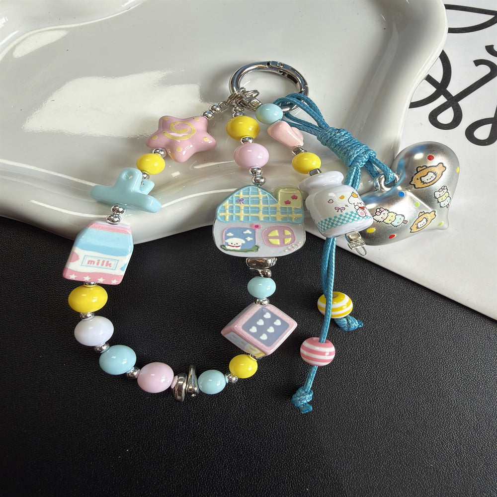 Playful Themed Charm Phone Lanyard Bowlift
