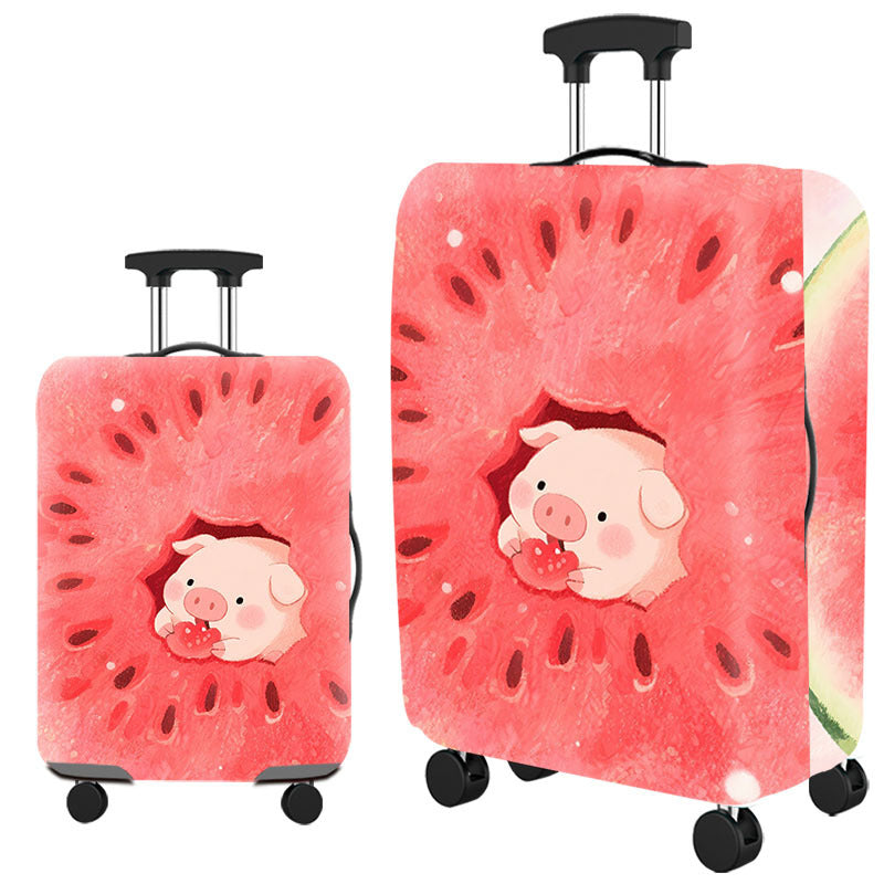 Tropical Leaf Print Hard Shell Luggage Bowlift
