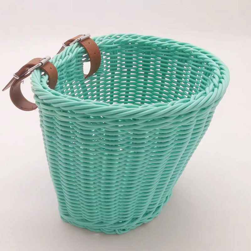 Decorative Woven Storage Basket with Leather Handles Bowlift
