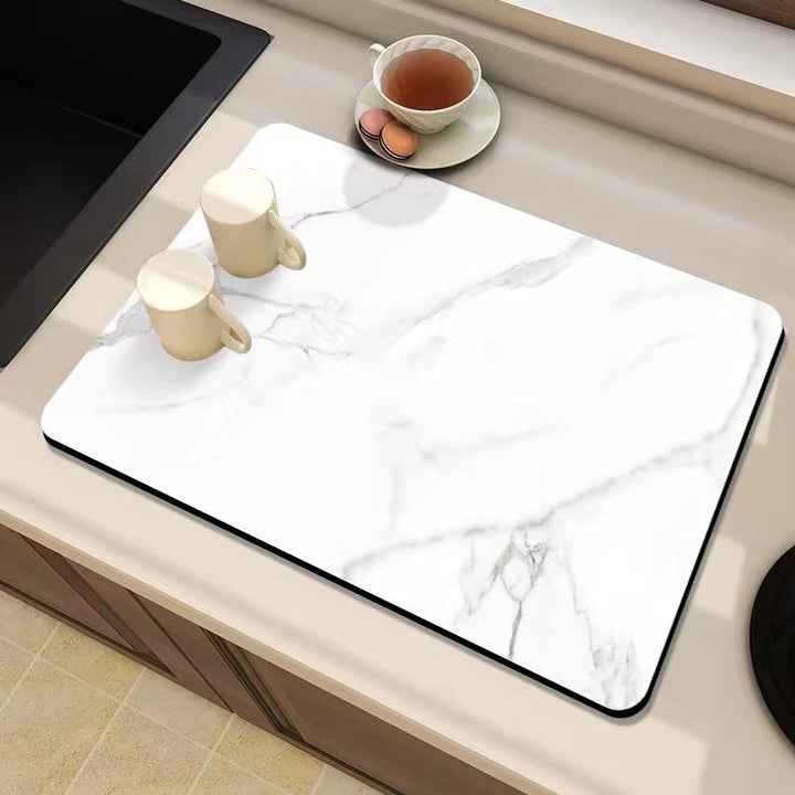 Marble-Inspired Kitchen Counter Mat Bowlift