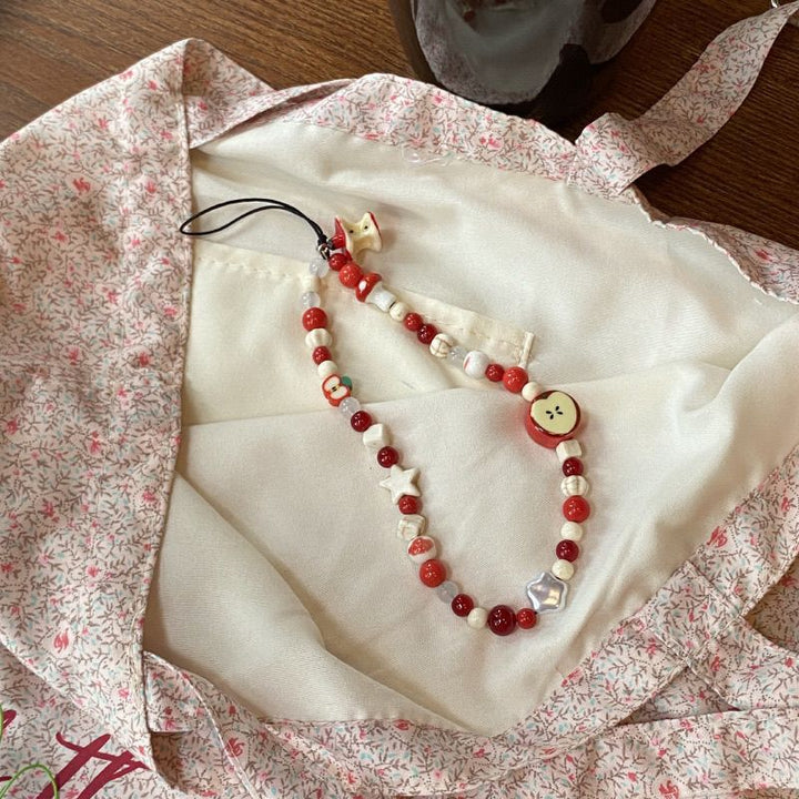 Beaded Charm Mobile Strap Bowlift
