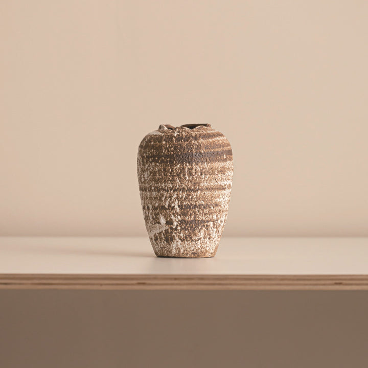 Rustic Textured Ceramic Flower Vase