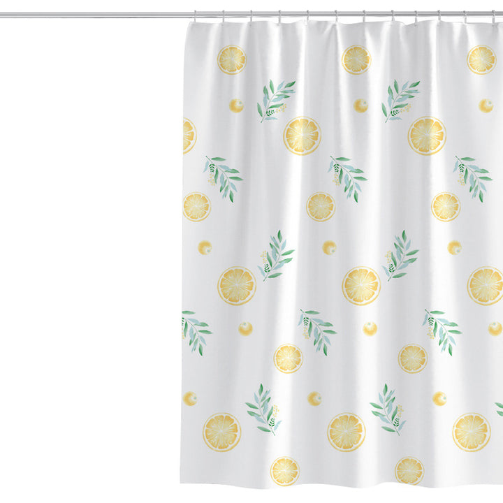 Women's Vibrant Citrus Print Shower Curtain Bowlift