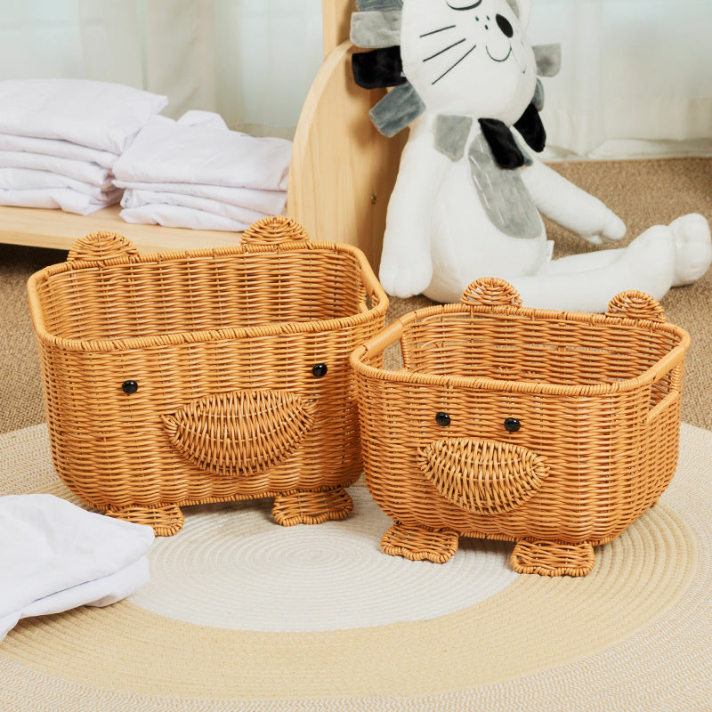 Decorative Animal-Themed Storage Basket Bowlift