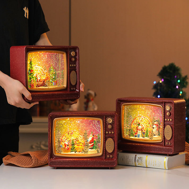 Decorative LED Lantern with Santa Figurine Bowlift