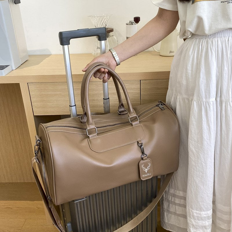Premium Leather Travel Duffle Bowlift