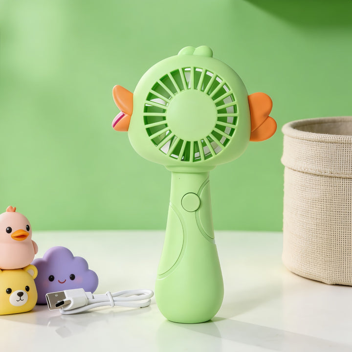 Women Portable Handheld Fan with Animal Pattern Bowlift