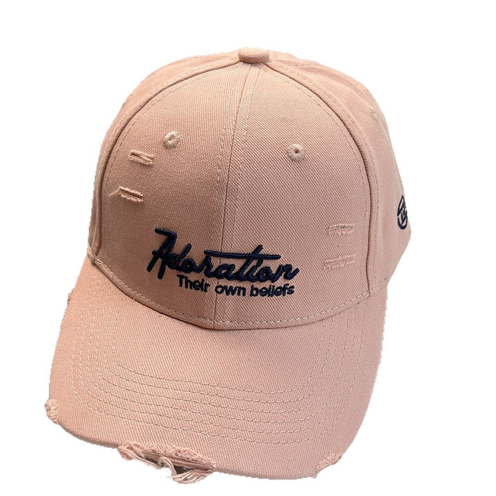 Women's Distressed Embroidered Baseball Cap Bowlift