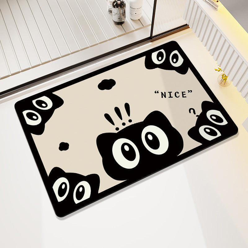 Playful Cartoon-Themed Bathroom Rug Bowlift