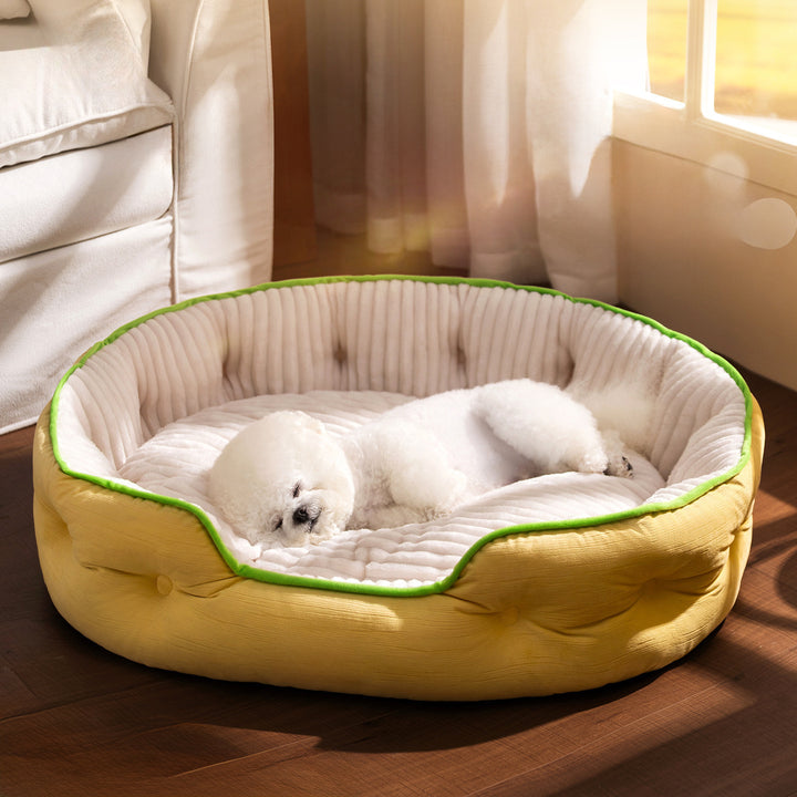 Cozy Round Quilted Dog Bed