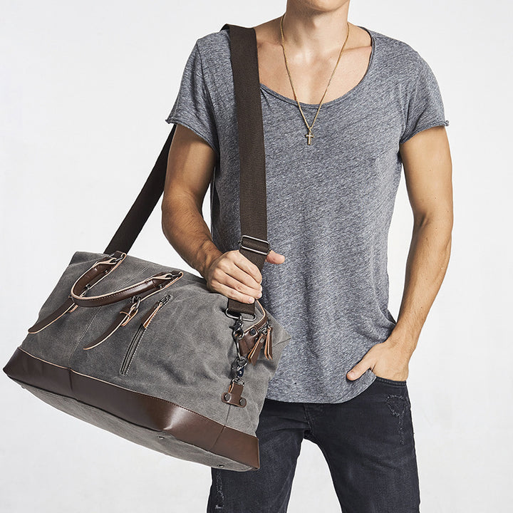 Spacious Travel Bag Made of Sturdy Canvas and Leather Bowlift