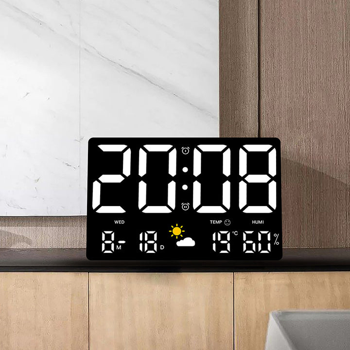 Digital wall decoration clock with temperature and humidity display Bowlift