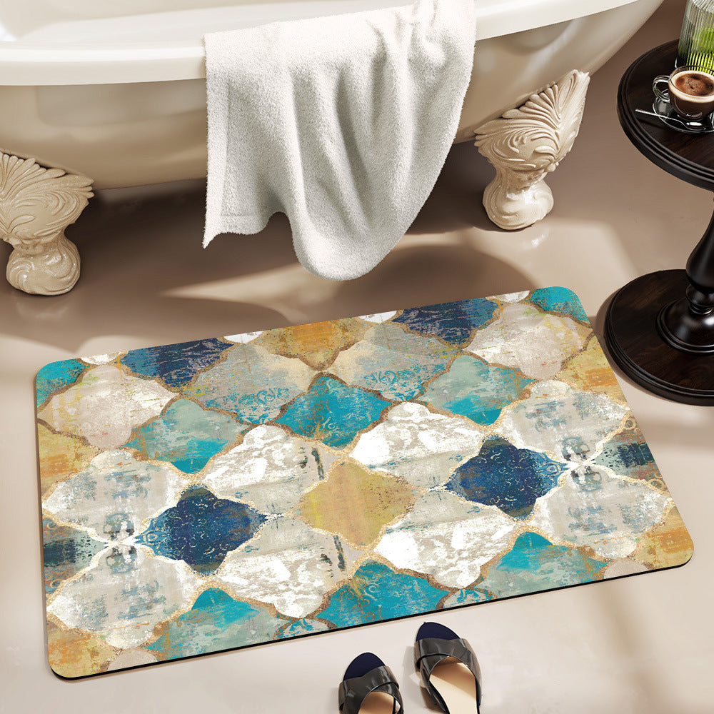 Abstract Patterned Area Rug Bowlift