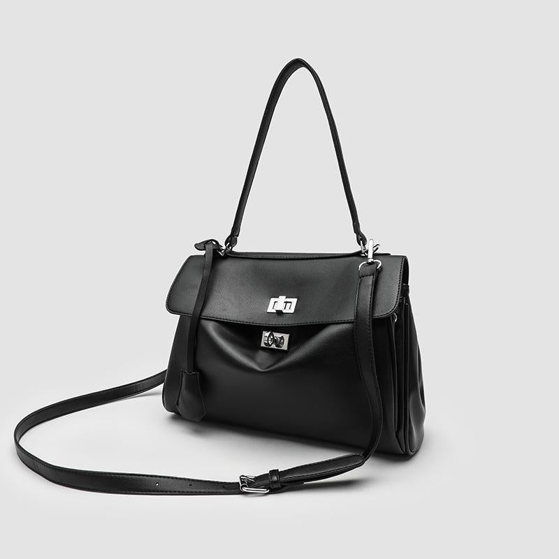 Structured Leather Handbag Bowlift