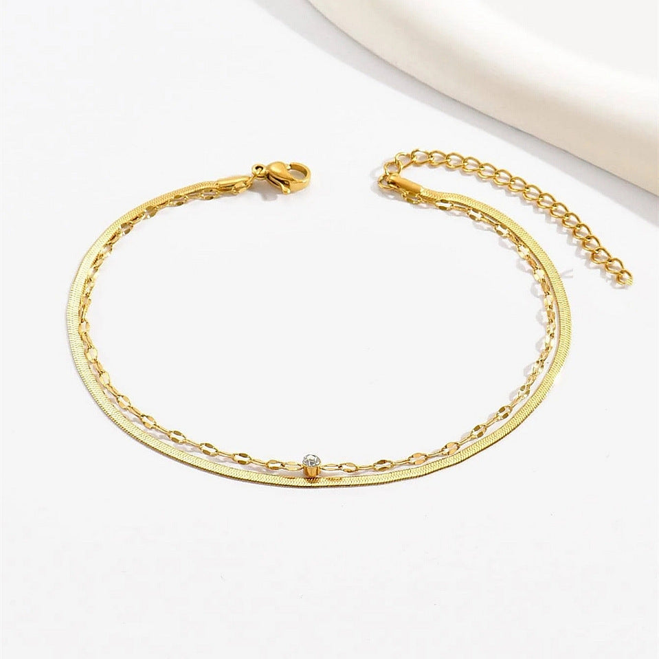 Sleek Minimalist Chain Anklet Bowlift