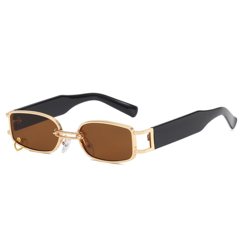 Women's fashionable sunglasses with innovative rectangular design and elegant metal accents Bowlift