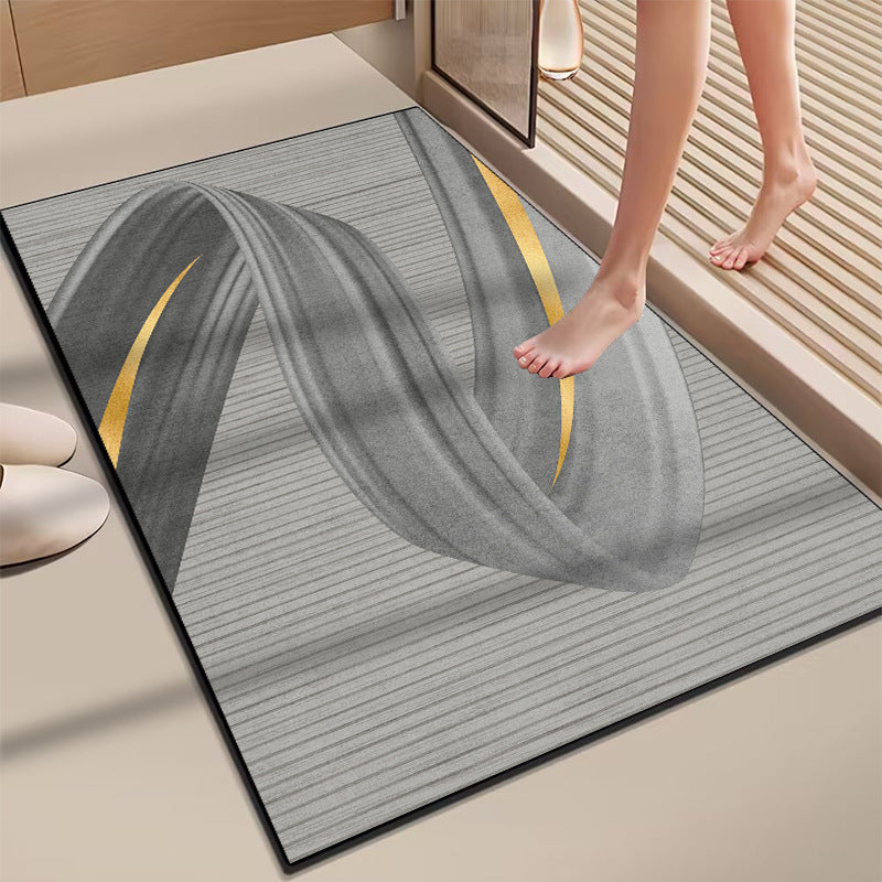 Elegant Marble-Themed Bath Mat Bowlift