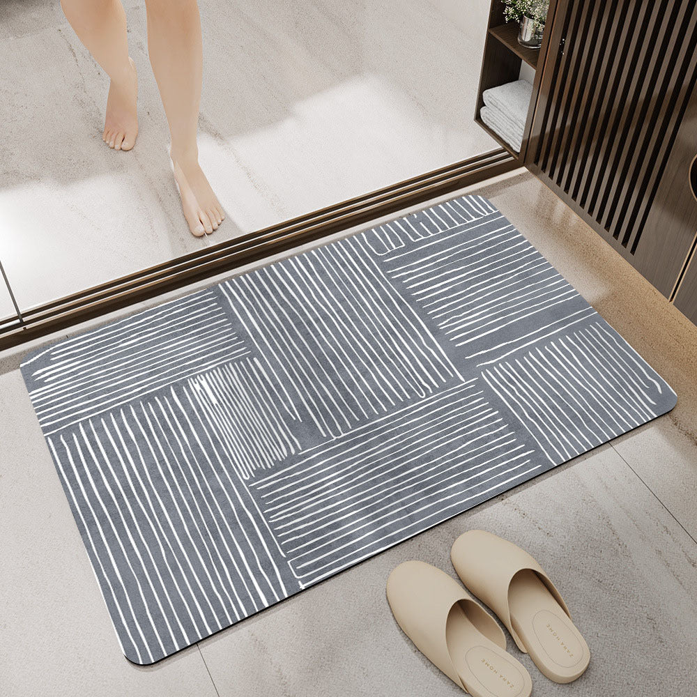 Stylish Geometric Pattern Bathroom Mat Bowlift