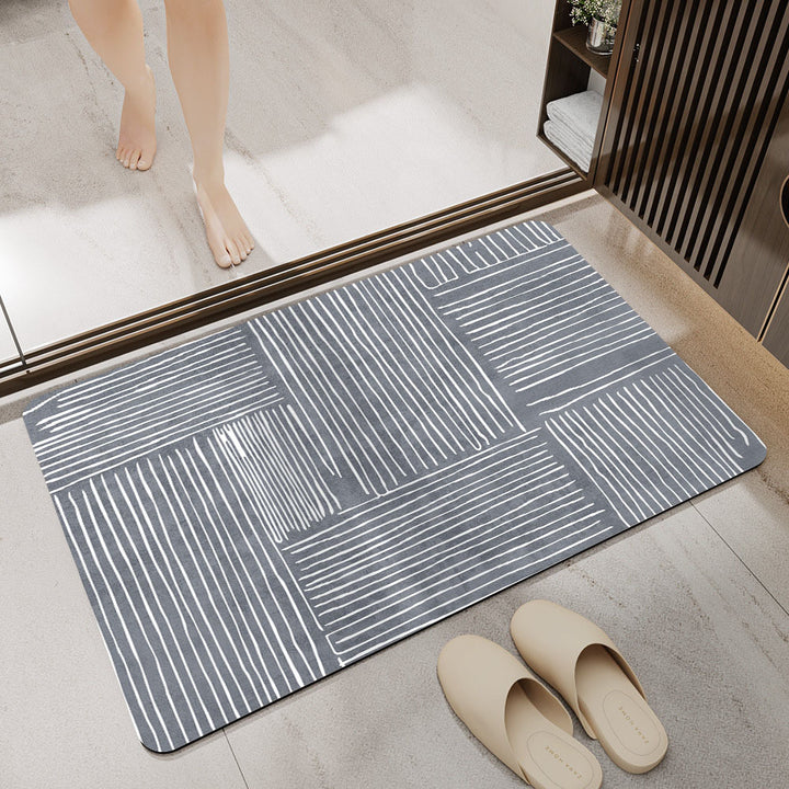 Stylish Geometric Pattern Bathroom Mat Bowlift