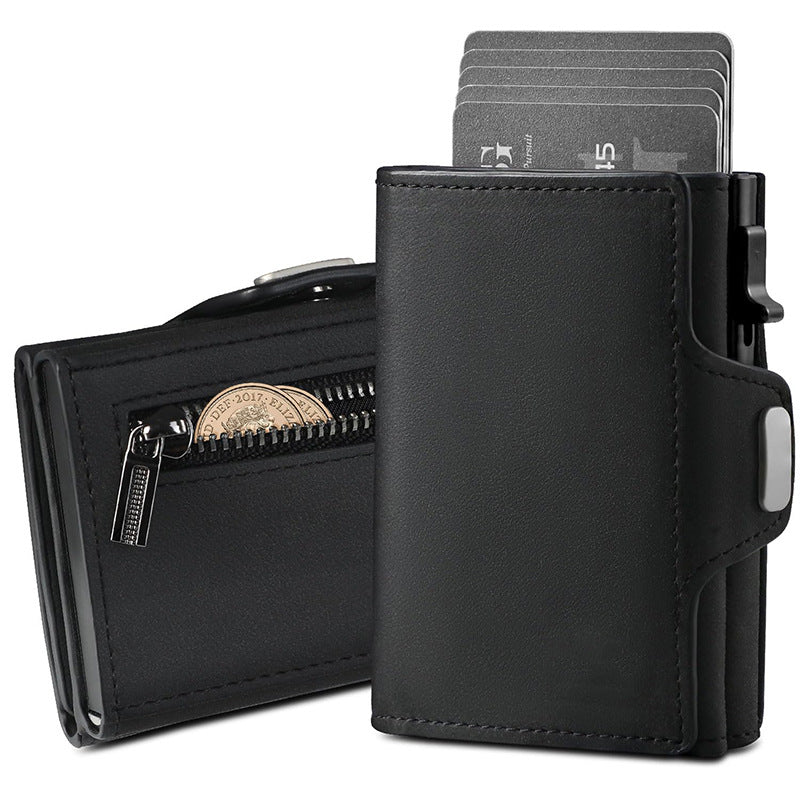 Compact RFID-Blocking Leather Coin Wallet Bowlift