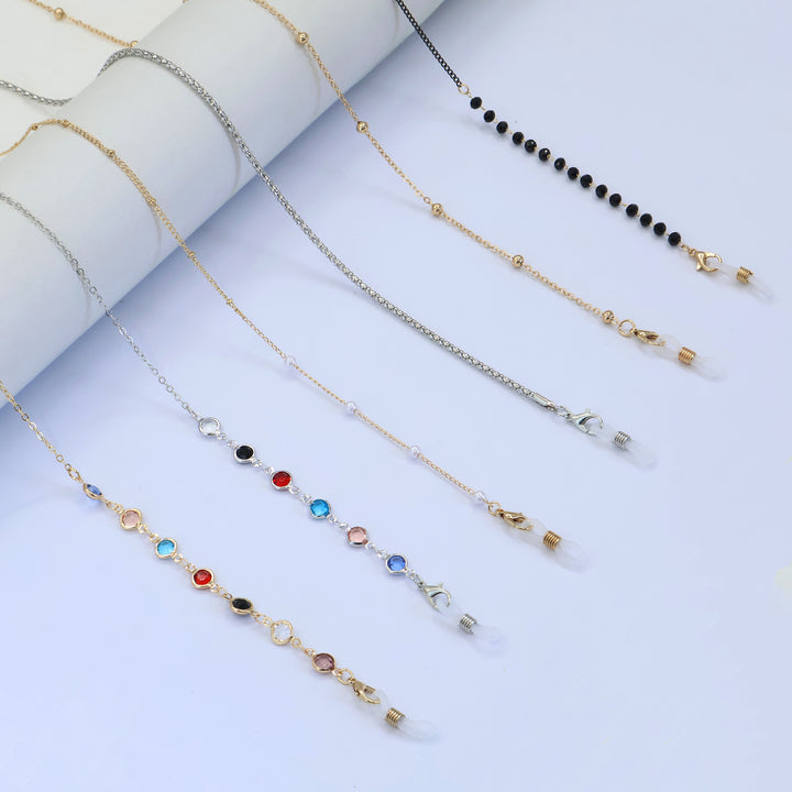 Multicolor Gemstone Eyewear Chain Bowlift