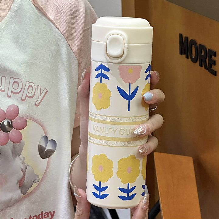 Ladies Insulated Bottle with Cute Floral Pattern Bowlift