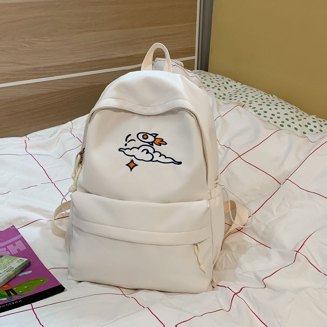 Fashionable backpack with artistic embroidery design Bowlift