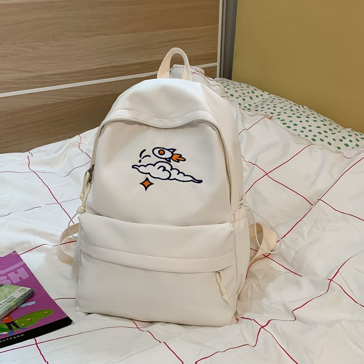 Fashionable backpack with artistic embroidery design Bowlift