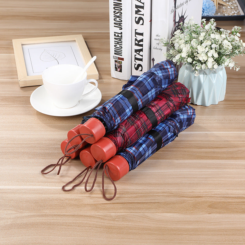Compact Folding Travel Umbrella with Wind Resistant Fiberglass Ribs and Ergonomic Handle Bowlift