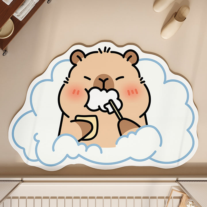 Fun Cartoon Dog Bath Mat Bowlift