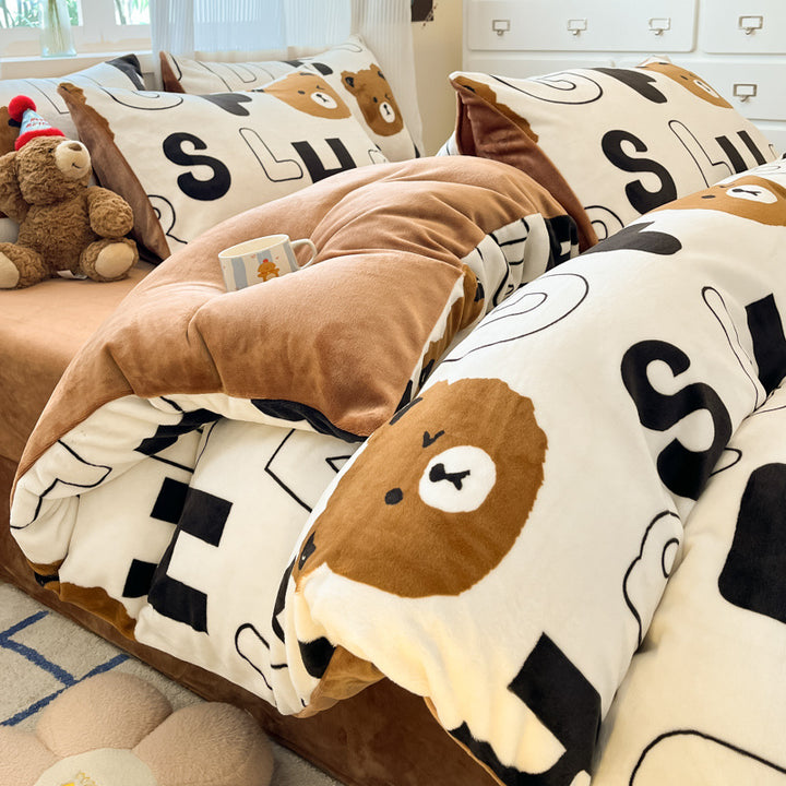 Plush Reversible Microfiber Comforter Set With Oversized Bolstered Body Pillow And Geometric Print
