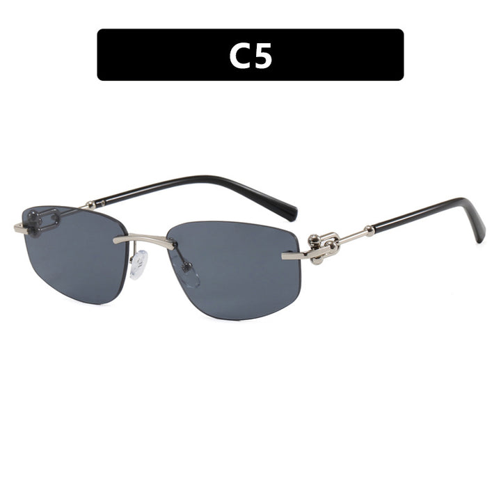 Ladies elegant semi-rimless glasses with luxurious metal frame and transparent lenses Bowlift