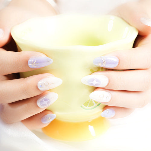 Elegant Artistic Press-On Nail Design Bowlift