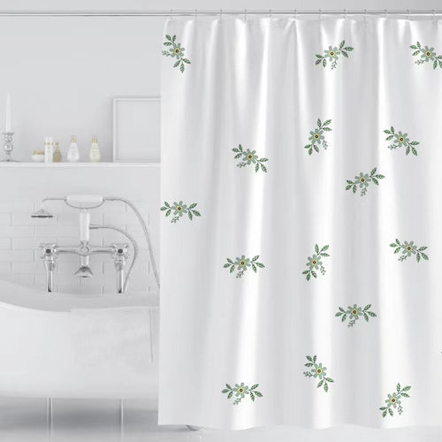 Women's Vintage Floral Print Shower Curtain Bowlift