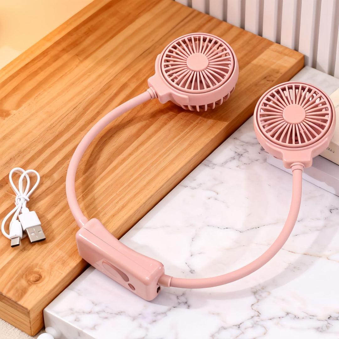 Women's Portable Neck Fan with Dual Vent Technology Bowlift