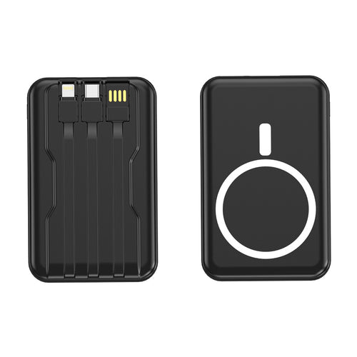 Portable Magsafe Powerbank with Integrated Charging Cable Bowlift