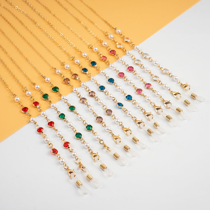 Pearl and Crystal Eyewear Chain Bowlift