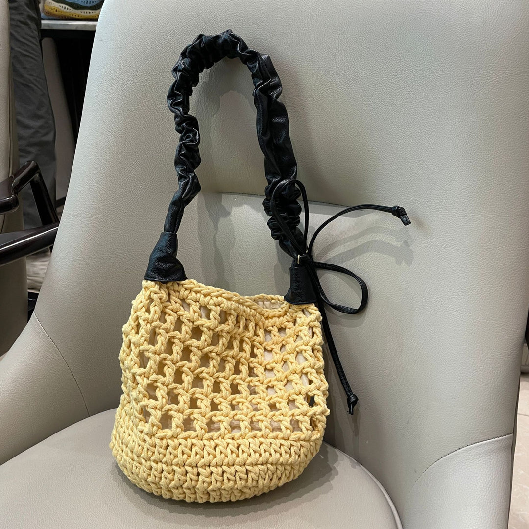 Hand-knotted tote bag with leather accents Bowlift