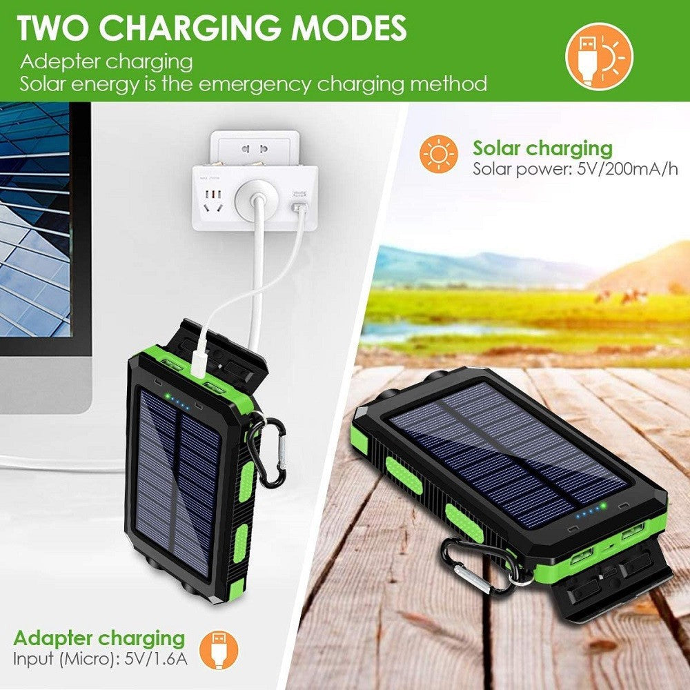 Solar Powerbank with Integrated LED Light and Compass Bowlift
