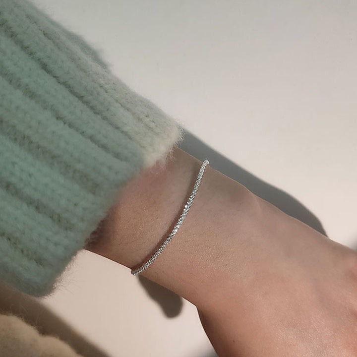 Sleek Adjustable Crystal Ankle Bracelet Bowlift