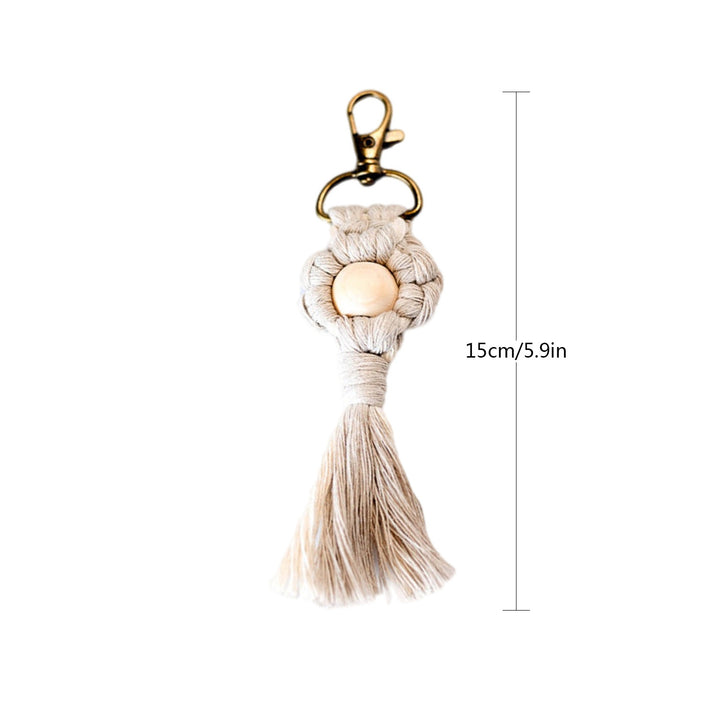 Macrame Keychain with Wooden Accents Bowlift