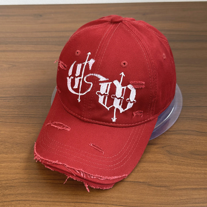 Men's Distressed Graphic Embroidered Cap Bowlift
