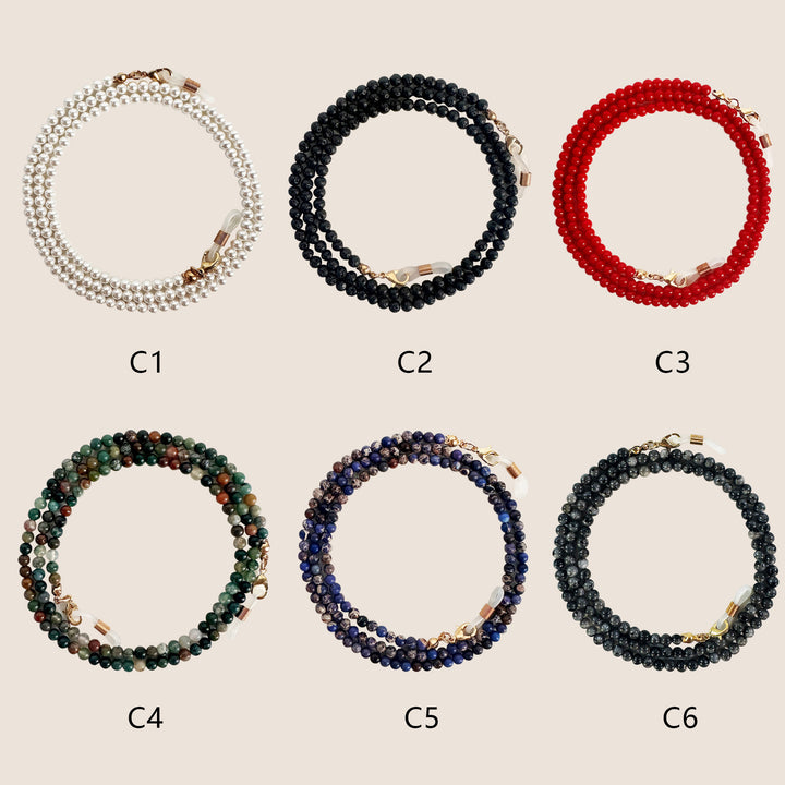 Multi-Layered Bead Eyewear Chain Bowlift