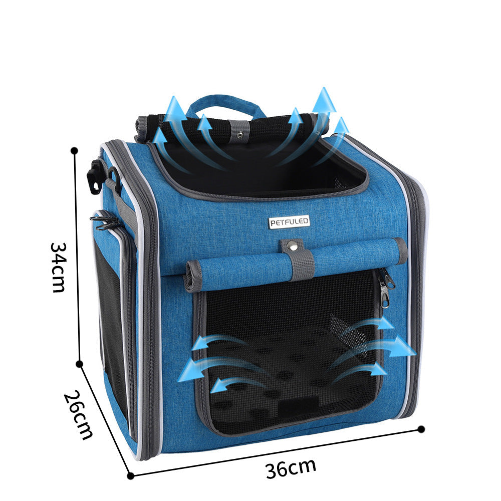 breathable bike-mounted pet carrier with mesh ventilation, top-entry access and safety leash Bowlift