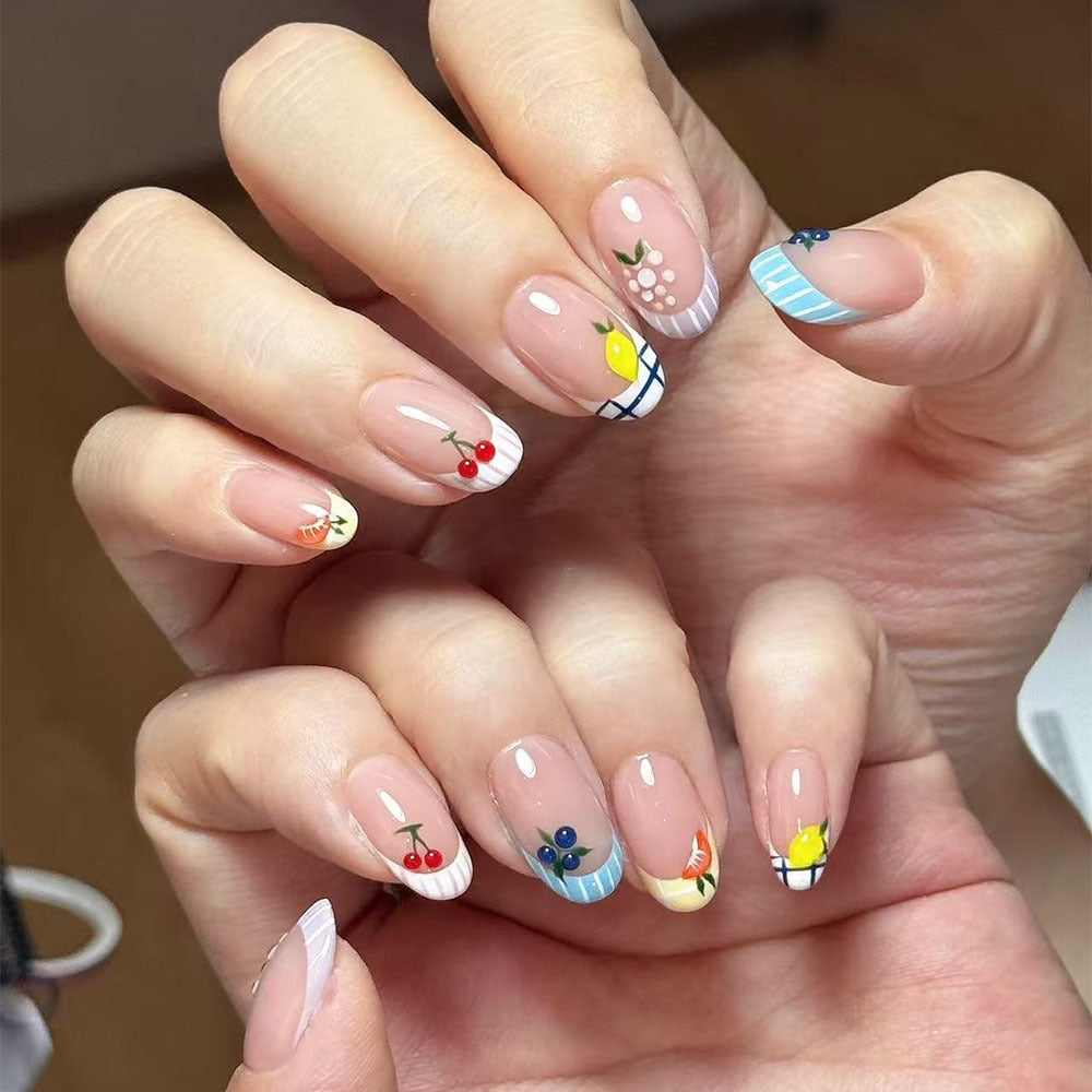 Creative nail art with colorful floral design Bowlift