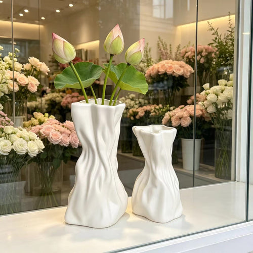Contemporary Wave-Designed Flower Vase Bowlift