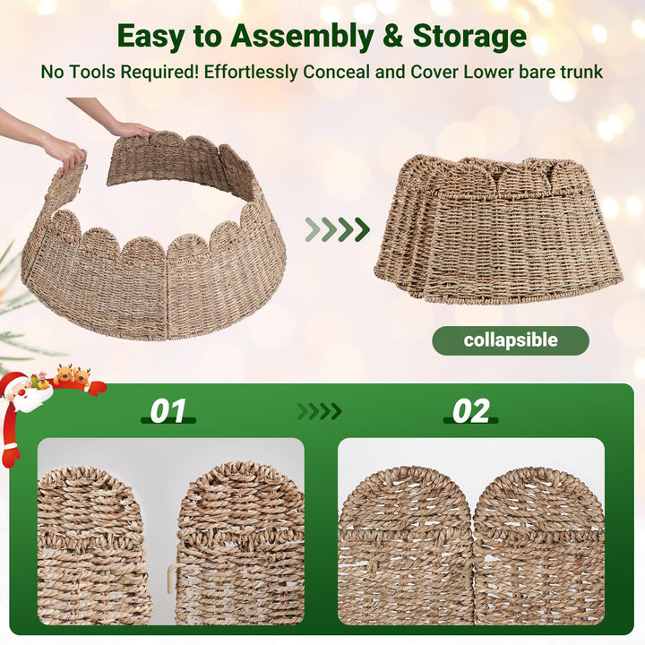 Handwoven Decorative Christmas Tree Skirt Bowlift